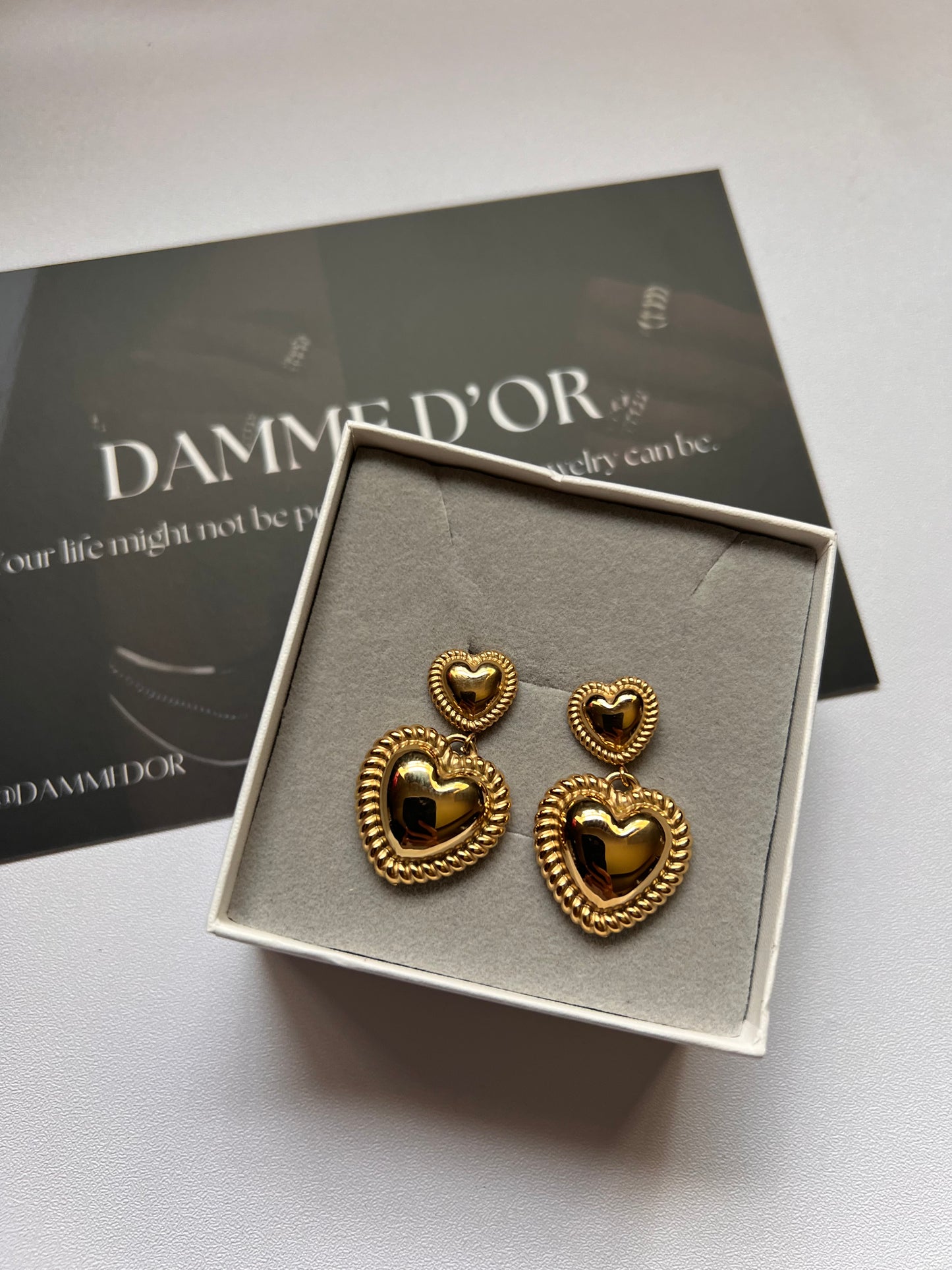 Kalila Heart Shaped Earrings 18K Gold Filled Stainless Steel