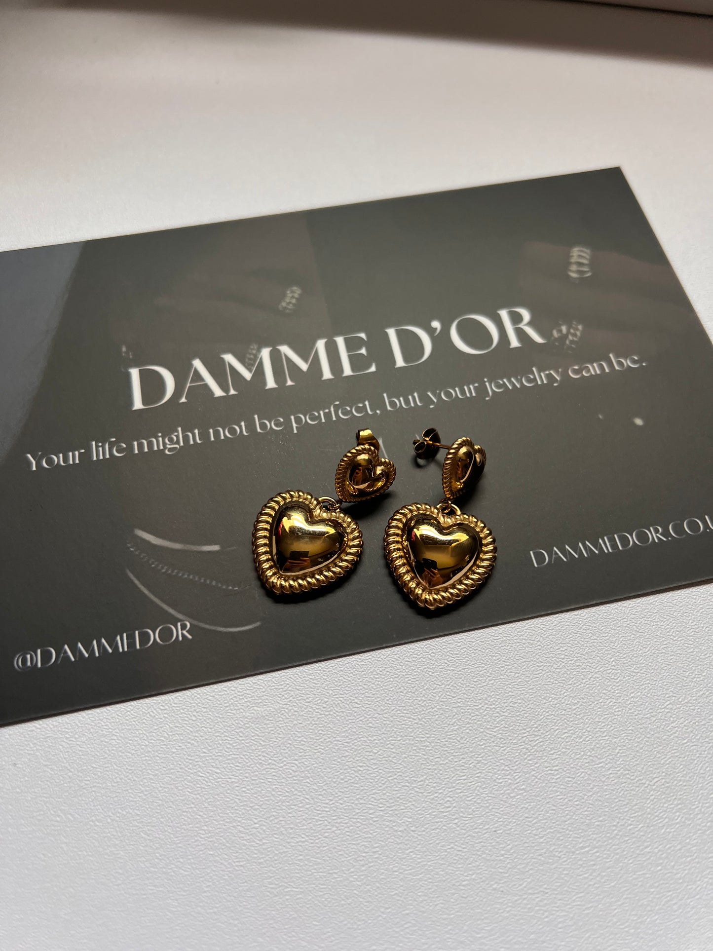 Kalila Heart Shaped Earrings 18K Gold Filled Stainless Steel