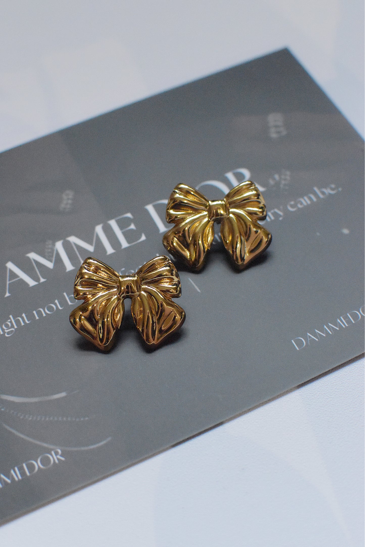 Ivanna-18K Gold Filled S. Steel Bow Earrings
