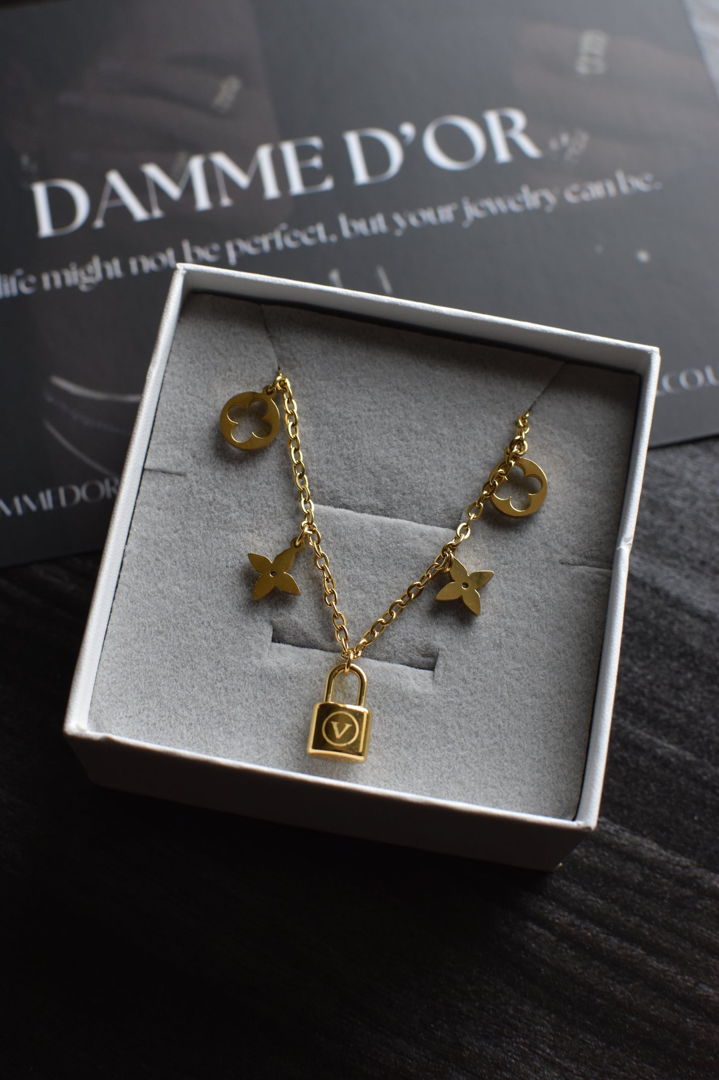 LV Charm Bracelet 18K Gold Filled S.Steel