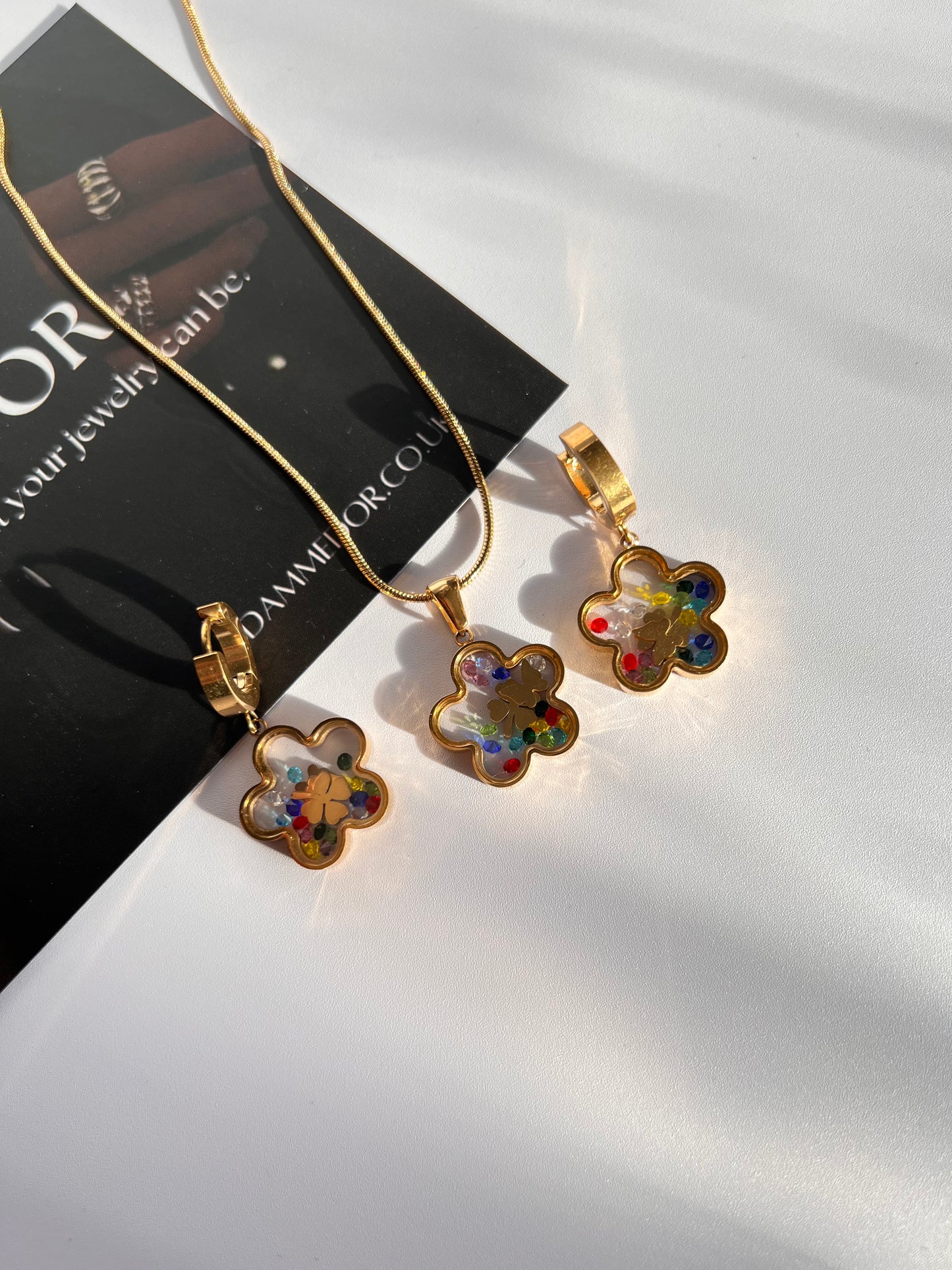 Lilith - Necklace & Earrings Set 18K Gold Filled S Steel