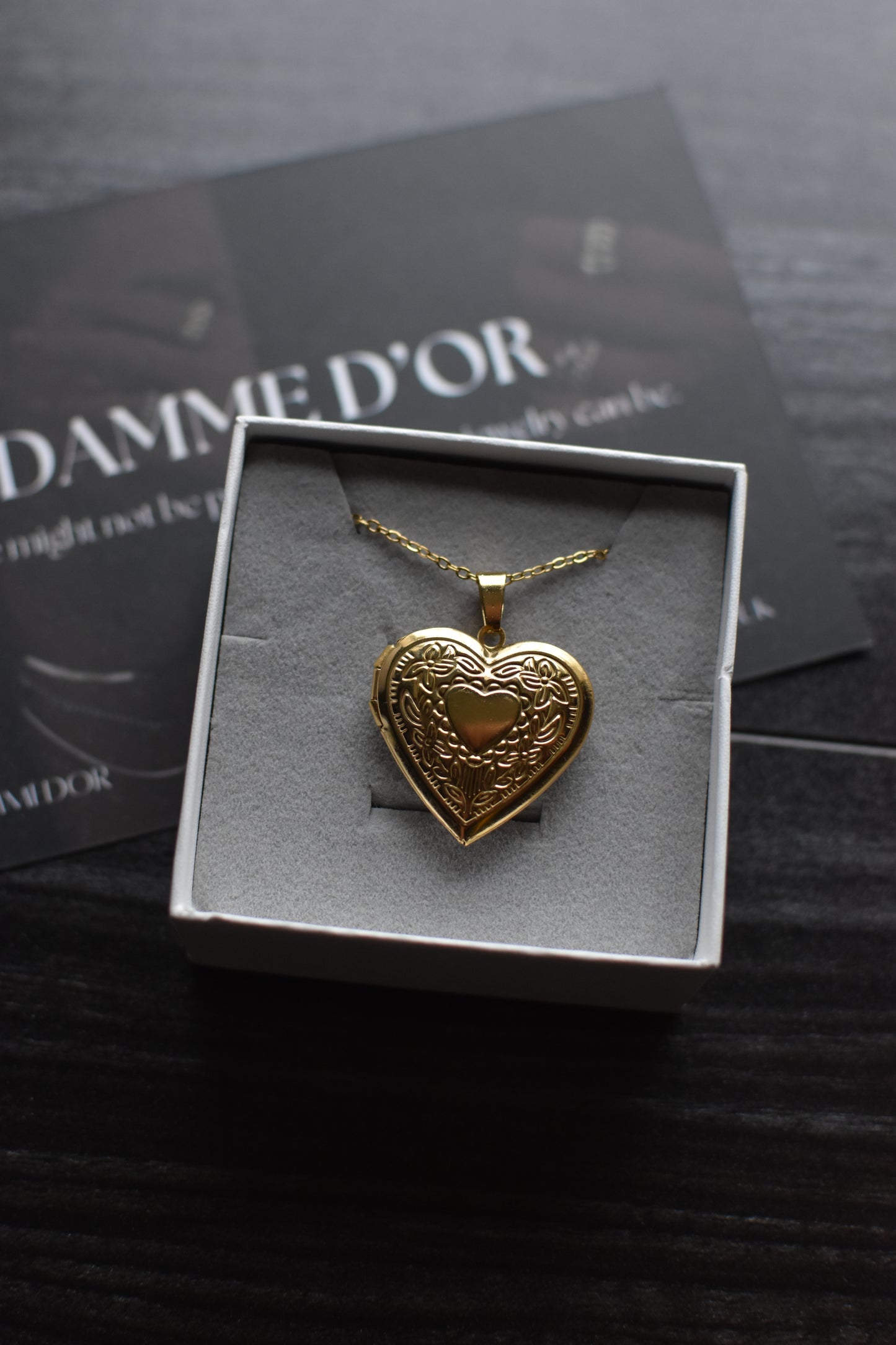 Heart Pendant 4cm 18K Gold Filled S.Steel