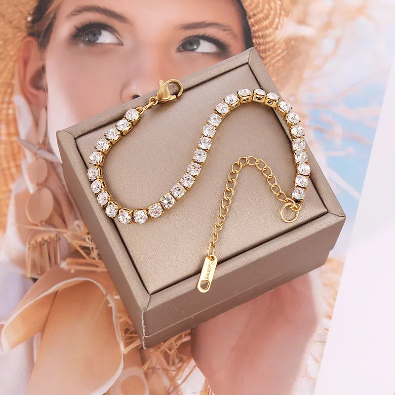 Aurora - 18K Gold Filled Stainless Steel Tenis Bracelet