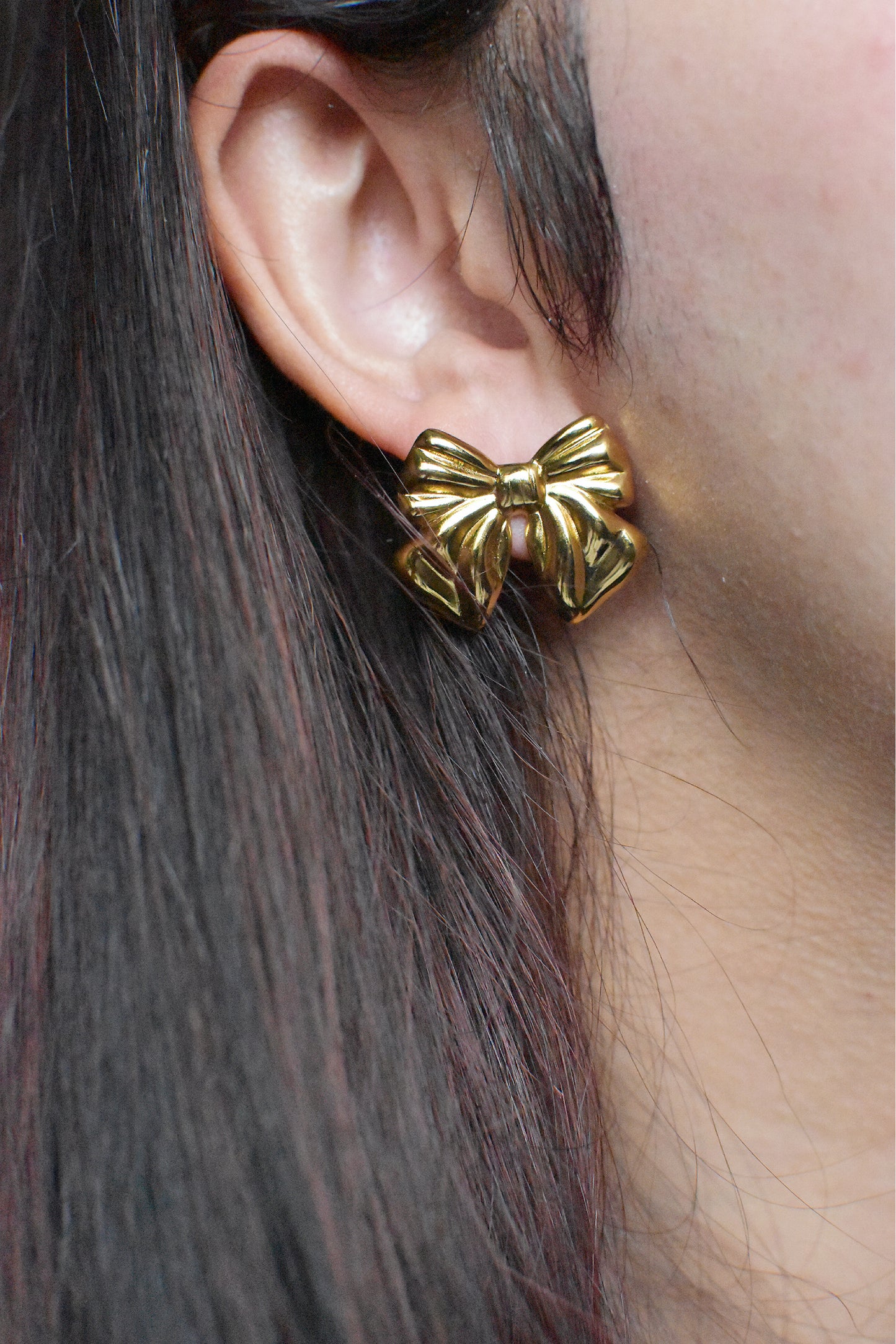 Ivanna-18K Gold Filled S. Steel Bow Earrings