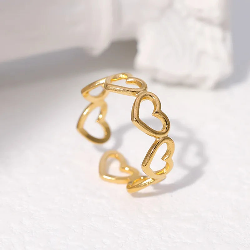 Mira - 18K Gold Fillled Stainless Steel Hear Shaped Ring
