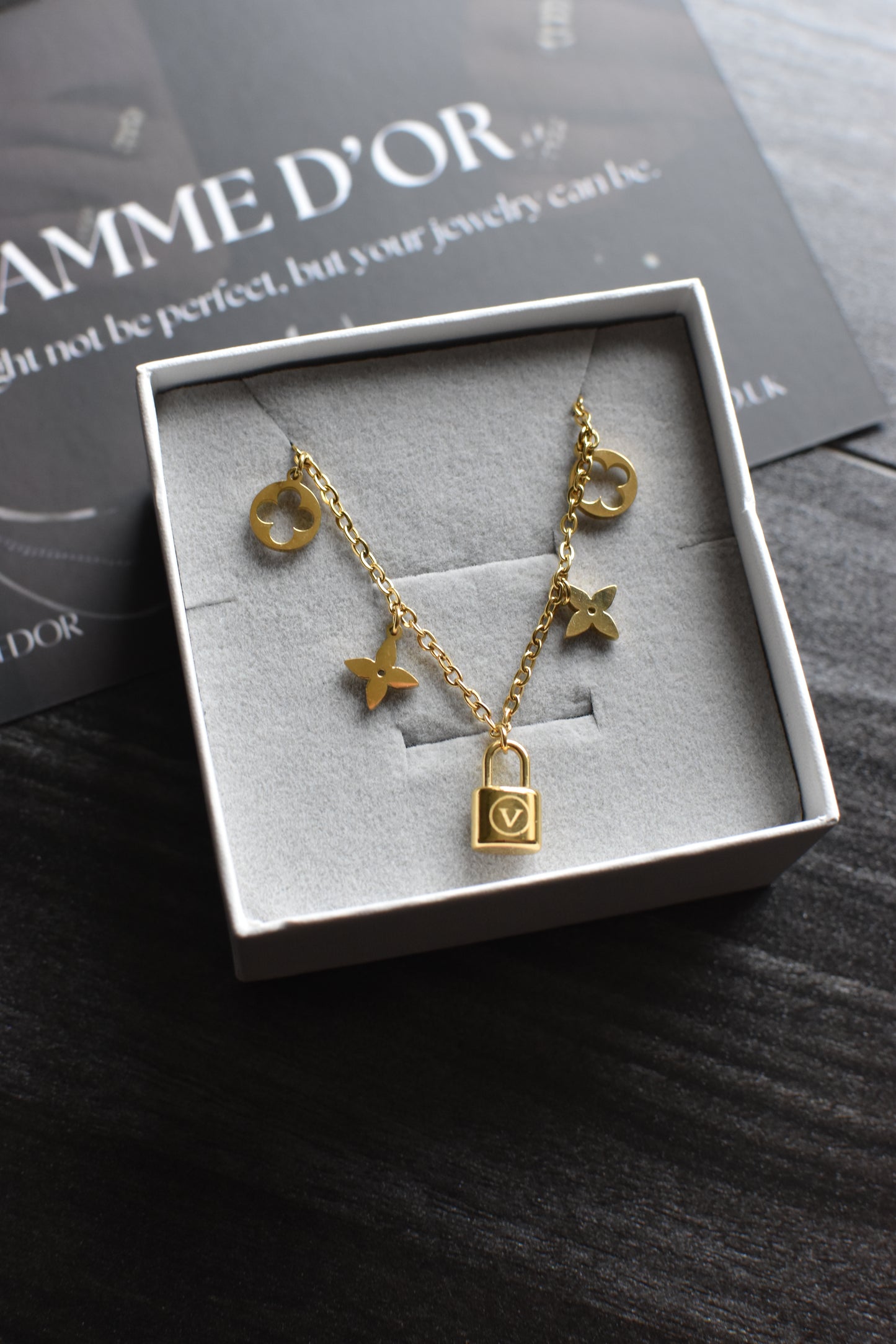 LV Charm Bracelet 18K Gold Filled S.Steel