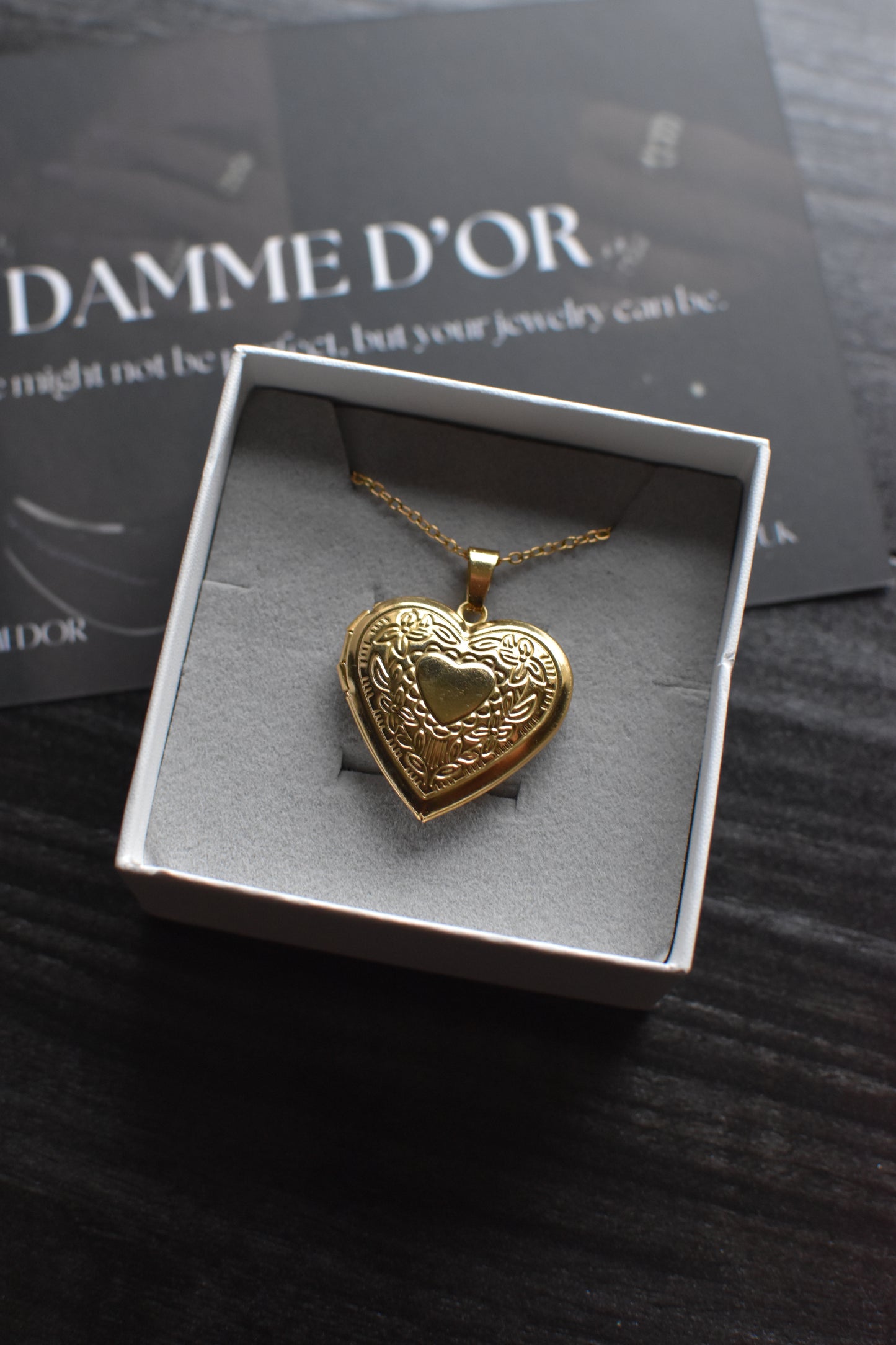 Heart Pendant 4cm 18K Gold Filled S.Steel