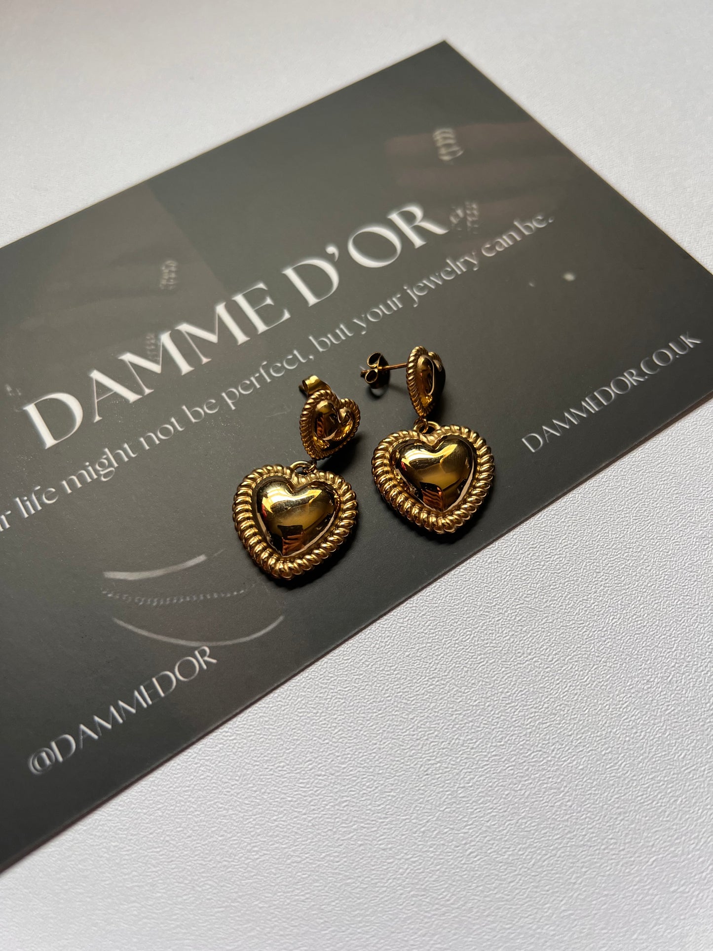 Kalila Heart Shaped Earrings 18K Gold Filled Stainless Steel