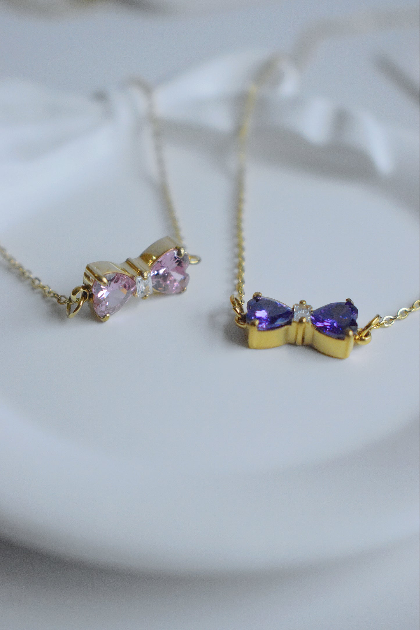 Brielle-18K Gold Plated S.Steel Bow Necklace