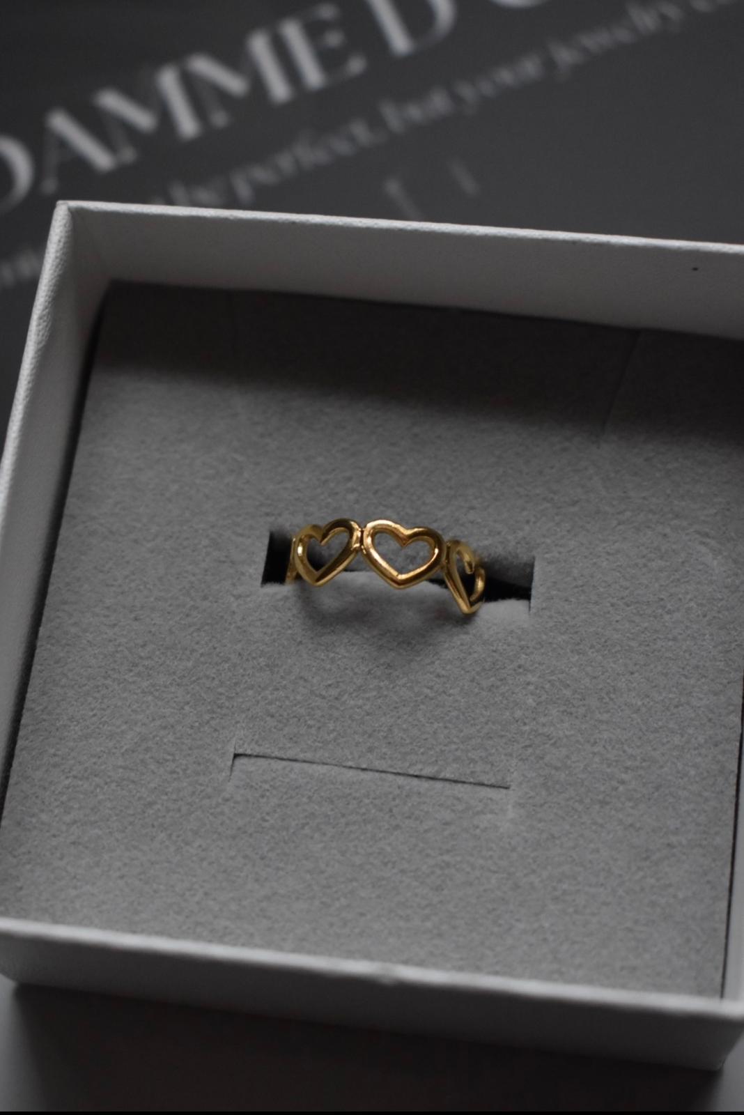 Mira - 18K Gold Fillled Stainless Steel Hear Shaped Ring
