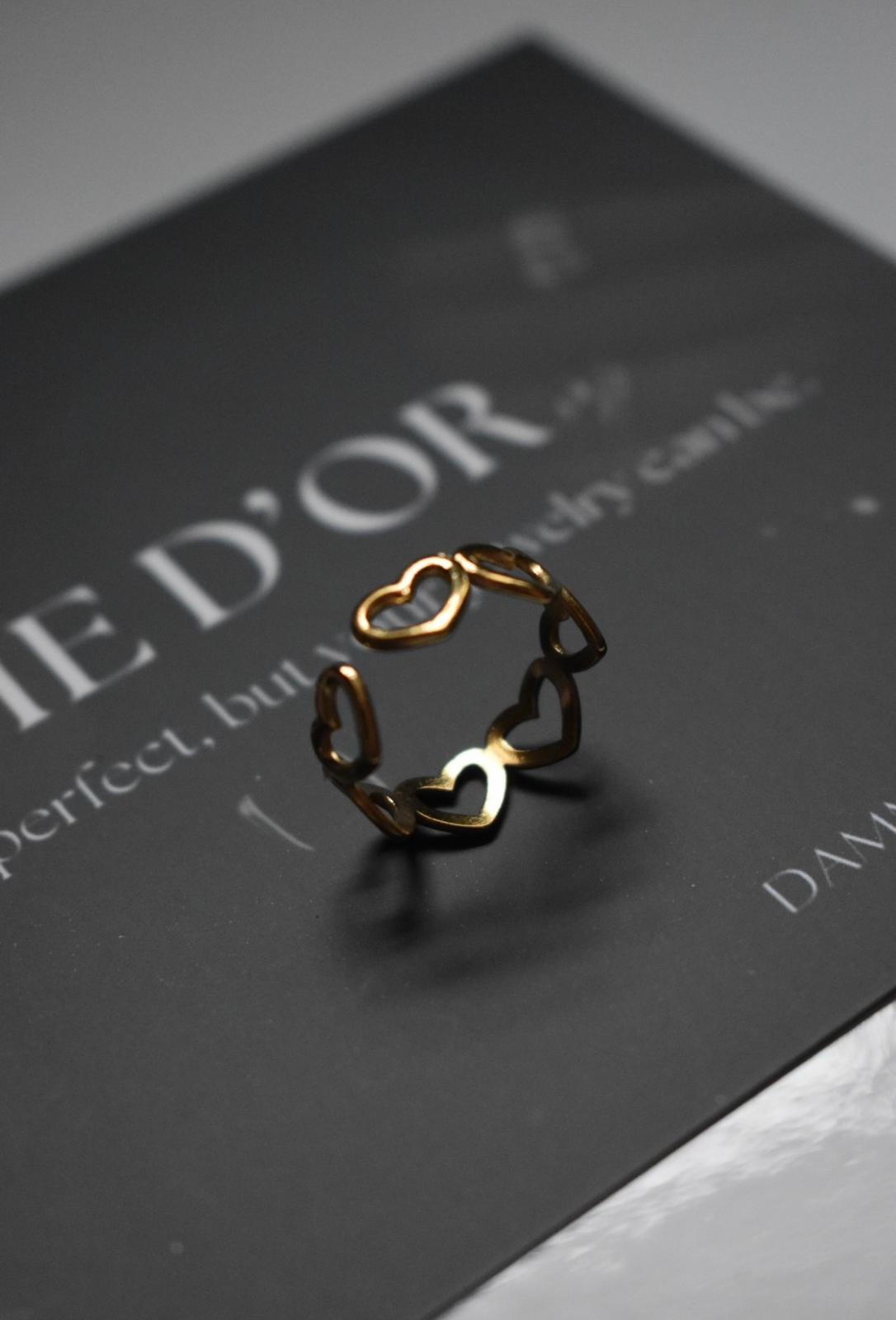 Mira - 18K Gold Fillled Stainless Steel Hear Shaped Ring