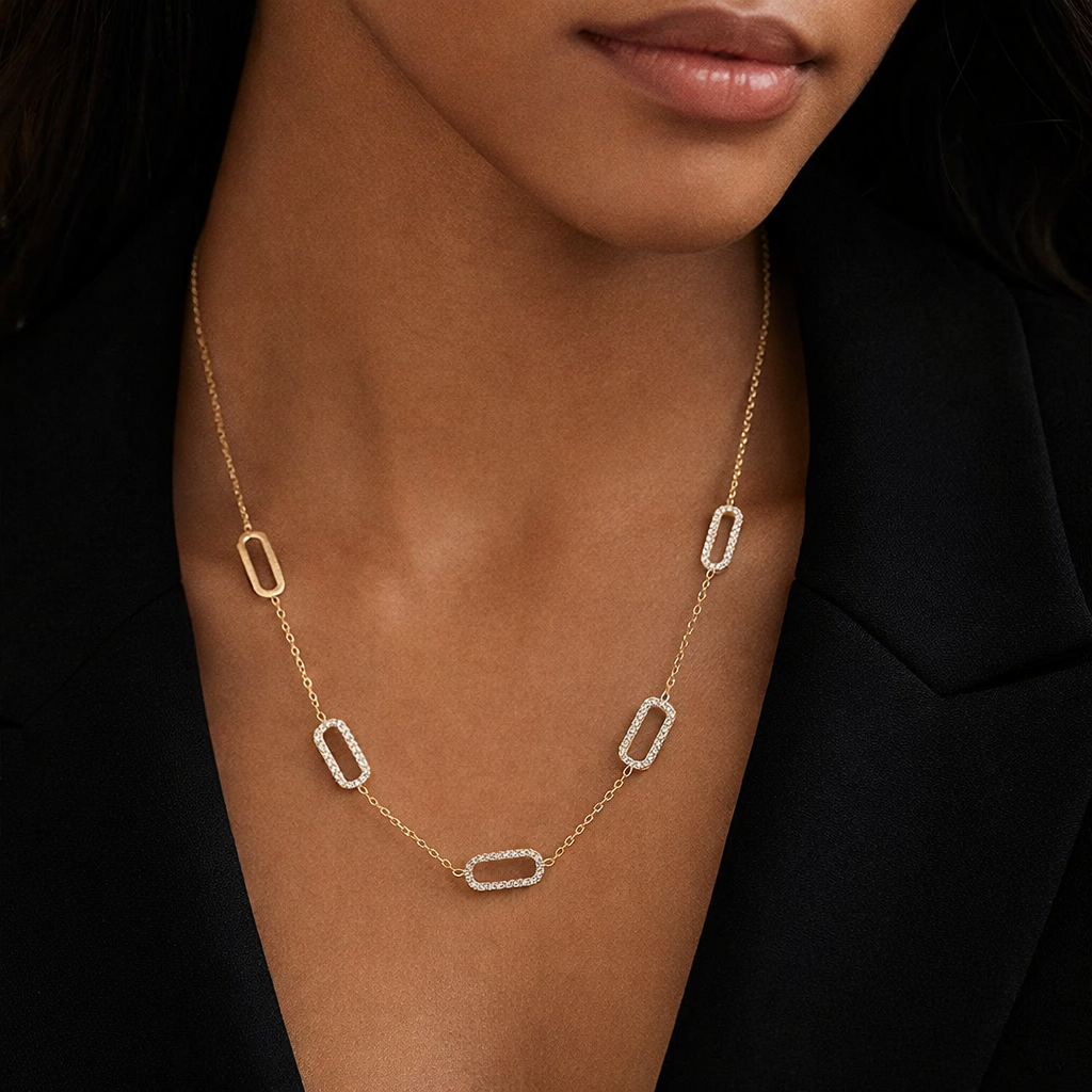 AVIRA pavé 18K Gold Filled Necklace