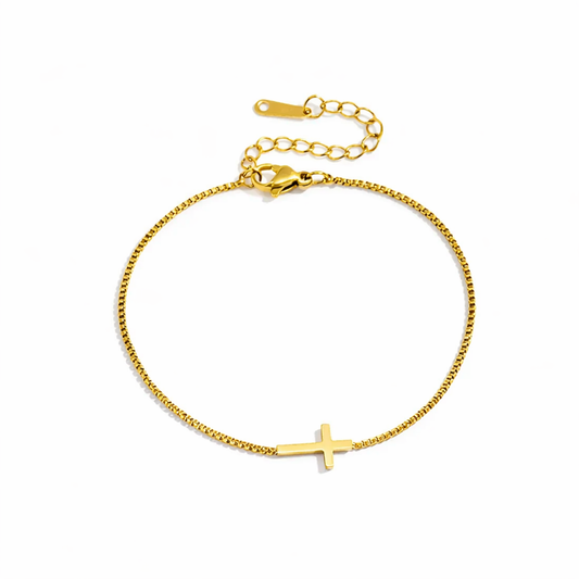 18K Gold Filled Cross Bracelet