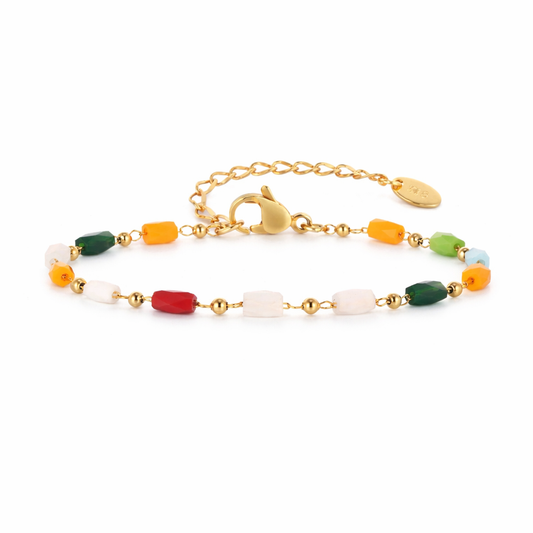 Azaria - 18K Gold Filled Necklace & Bracelet Set S. Steel