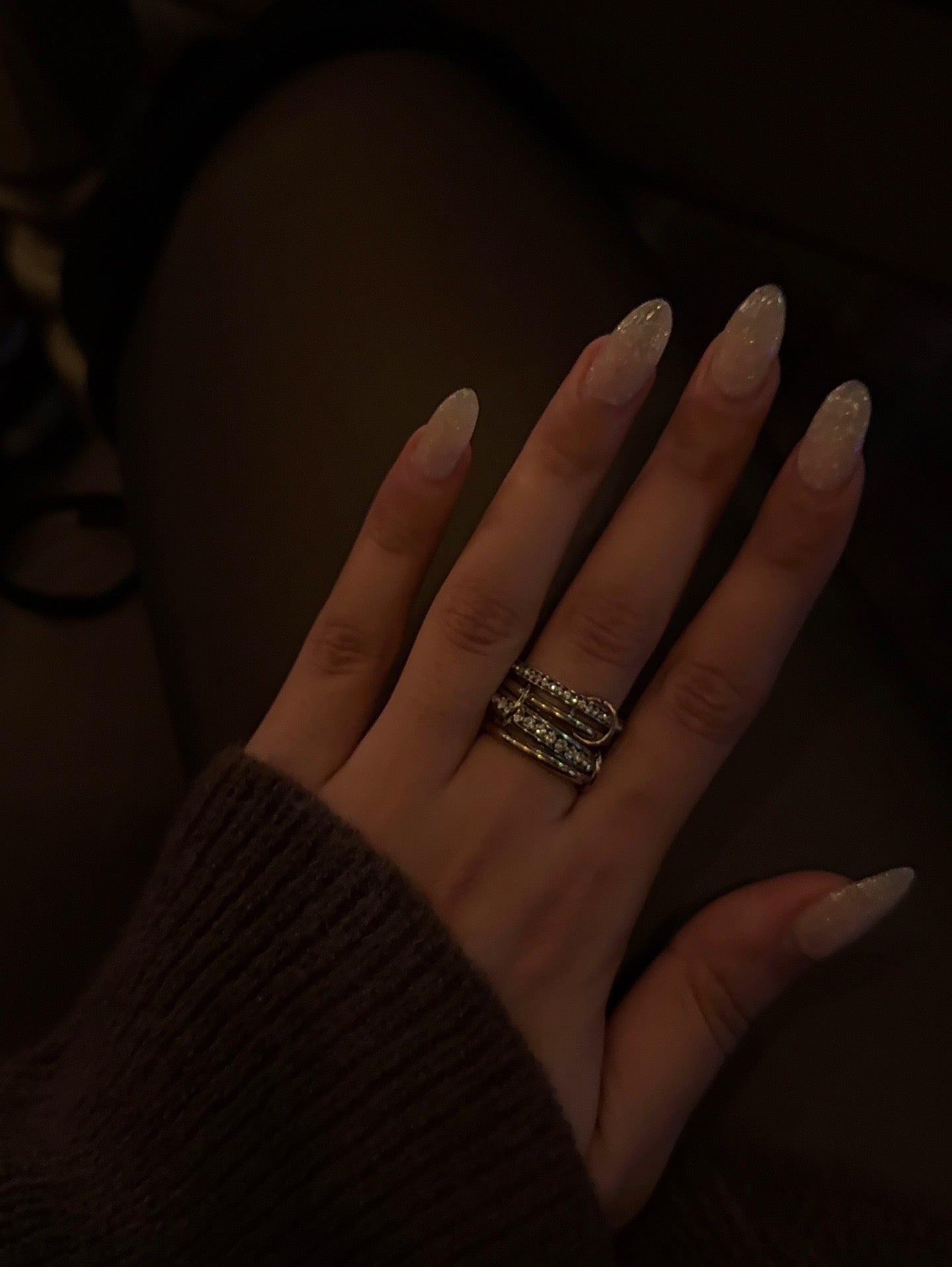 Gold & Silver Stackable Ring – 4 Layer Minimalist Band 18K Gold Filled Cubic Zirconia Stones