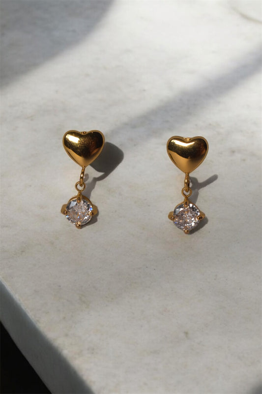 Catalina - 18K Gold Filled Earrings Heart Shaped