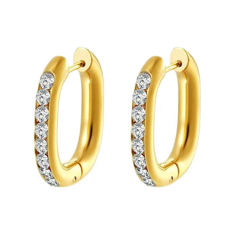 Ivana 18K Gold Filled Earrings Cubic Zirconia Stone