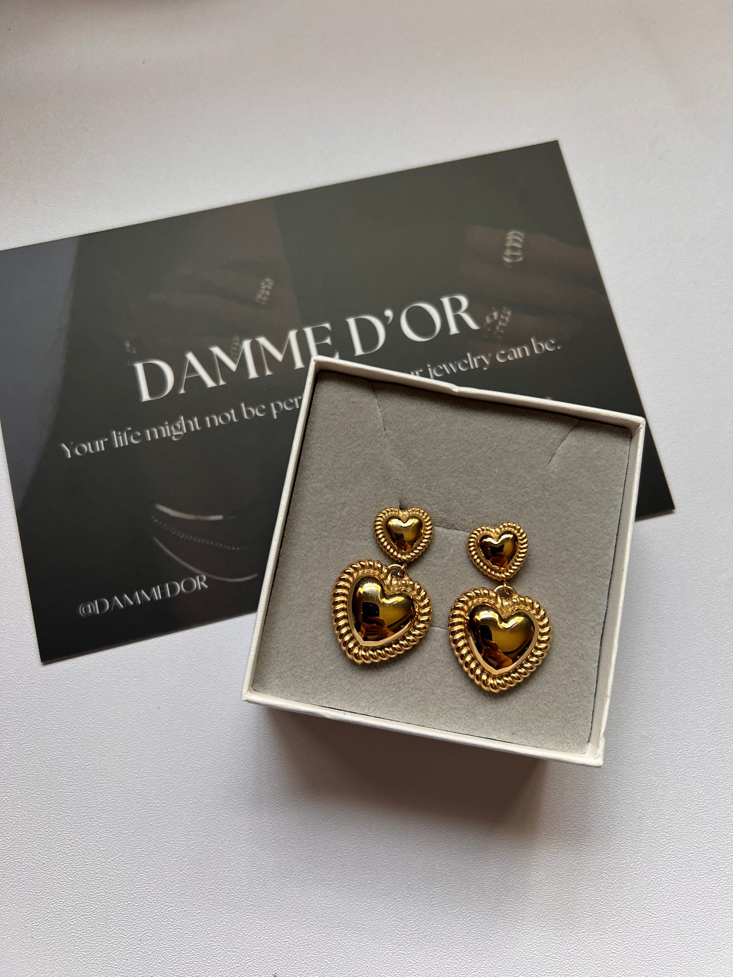 Kalila Heart Shaped Earrings 18K Gold Filled Stainless Steel